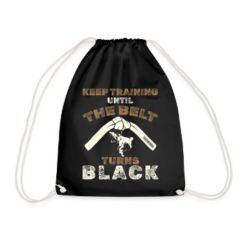 Black Belt: Motivation Martial Art Taekwondo - Drawstring Bag - black - Front