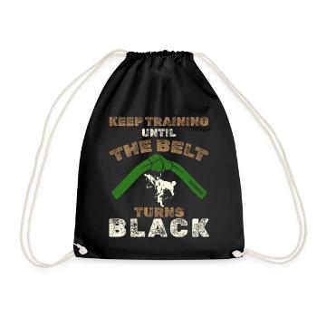 Black Belt: Motivation Martial Art Taekwondo - Drawstring Bag - black - Front