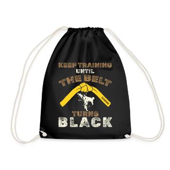 Black Belt: Motivation Martial Art Taekwondo - Drawstring Bag - black - Front