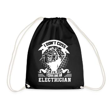 Electrician I Cuss Like An Electrician - Drawstring Bag - black - Front