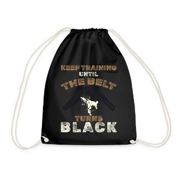 Black Belt: Motivation Martial Art Taekwondo - Drawstring Bag - black - Front