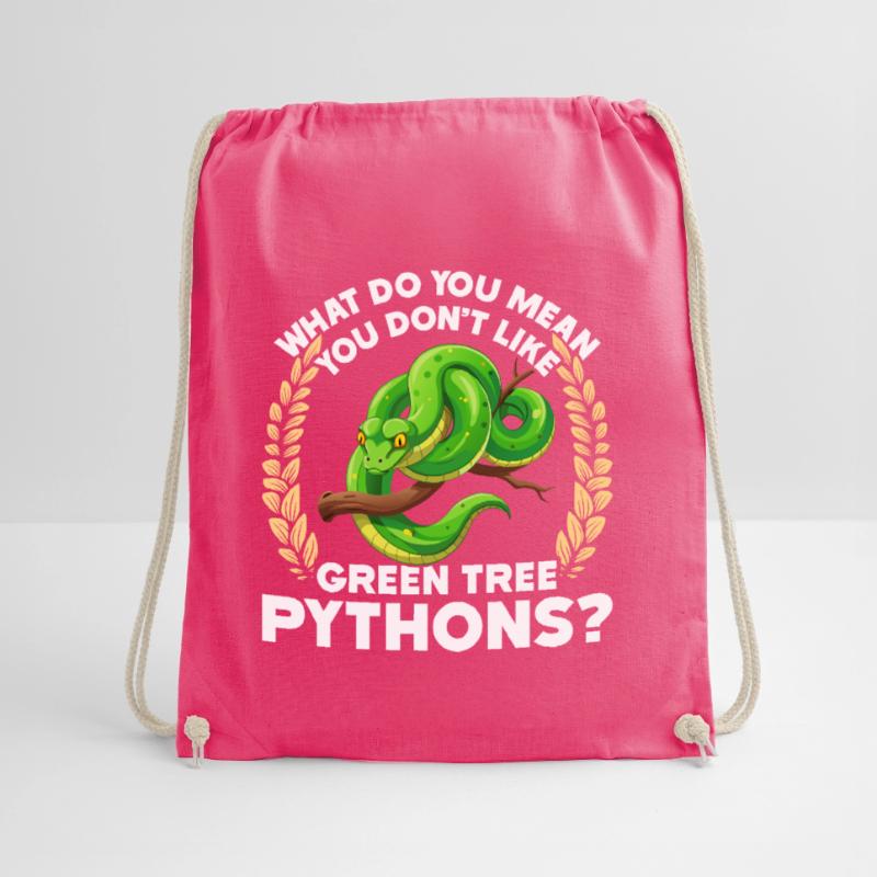 Green Tree Python Drawstring Bag