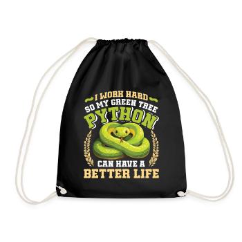Green Tree Python - Drawstring Bag - black - Front