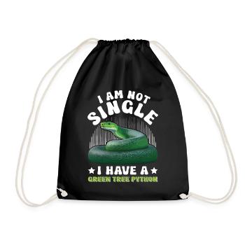 Green Tree Python - Drawstring Bag - black - Front
