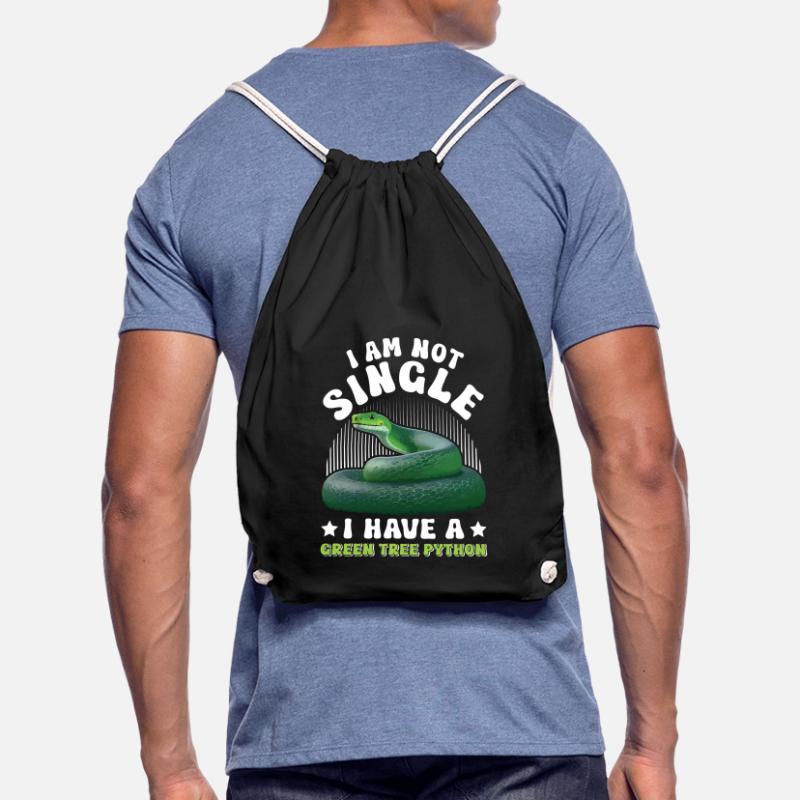 Green Tree Python Drawstring Bag