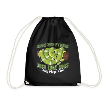 Green Tree Python - Drawstring Bag - black - Front