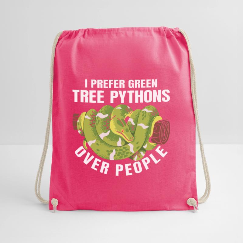Green Tree Python Drawstring Bag