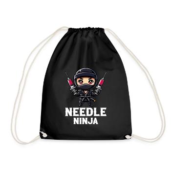 Needle Ninja, funny phlebotomist - Turnbeutel - Schwarz - Vorne
