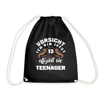 Vorsicht Ich Bin Jetzt 13. Geburtstag Teenager - Turnbeutel - Schwarz - Vorne
