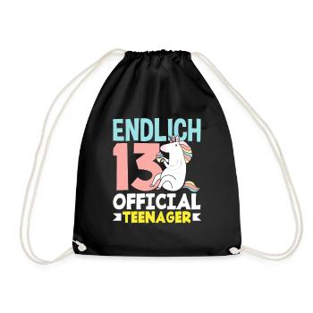 Finally 13th Birthday Official Teenager - Drawstring Bag - black - Front