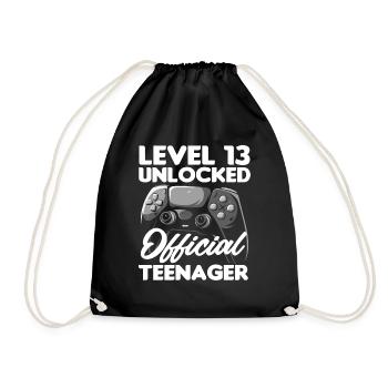 Level 13 Unlocked Official Teenager 13. - Drawstring Bag - black - Front
