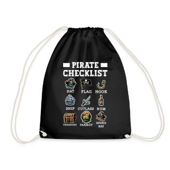 Liste de contrôle pirate Aargh Capitaine de navire franchi - Sac de sport léger - noir - Devant