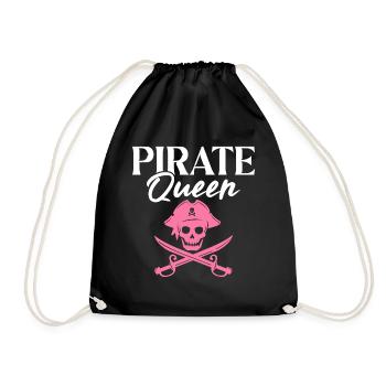 Piratenkönigin Schatzsuche Kreuzknochen Lustig - Turnbeutel - Schwarz - Vorne