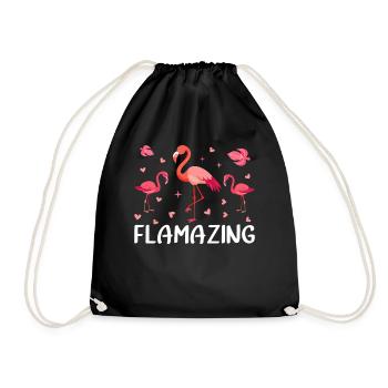 Flamingo Lover Pink Flamingo Flamazing Flamingos - Drawstring Bag - black - Front