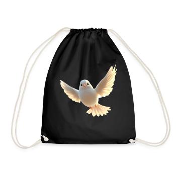 Dove White Peace Peace Wood Dove White Doves - Drawstring Bag - black - Front