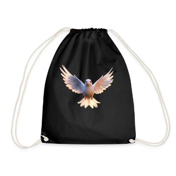 Dove White Peace Peace Wood Dove White Doves - Drawstring Bag - black - Front