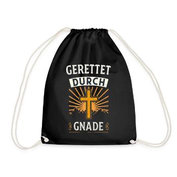 Gerettet durch Gnade - Turnbeutel - Schwarz - Vorne