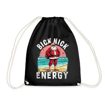 Big Nick Energy Lustiger Weihnachtsmann Weihnachte - Turnbeutel - Schwarz - Vorne
