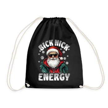 Big Nick Energy Lustiger Weihnachtsmann Weihnachte - Turnbeutel - Schwarz - Vorne