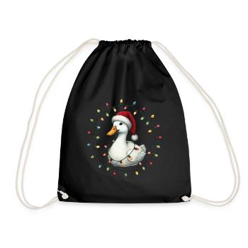 Drôle de canard avec des guirlandes lumineuses Noël - Sac de sport léger - noir - Devant