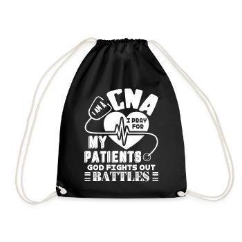 CNA I am A CNA I Pray For My Patients - Drawstring Bag - black - Front