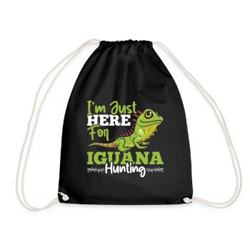 Iguana lustiger Spruch - Turnbeutel - Schwarz - Vorne