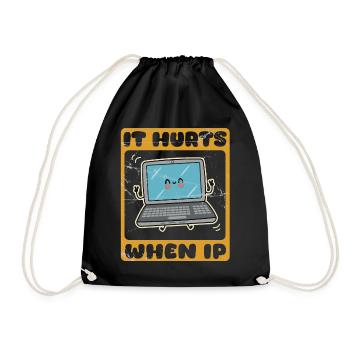 Funny saying "It Burns when I Pee"! - Drawstring Bag - black - Front