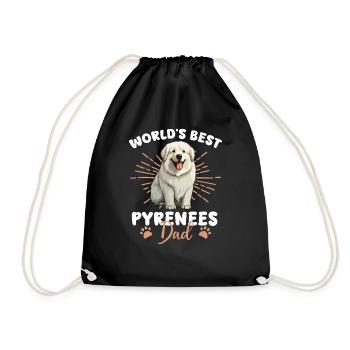 Pyrenean Mountain Dog Great Pyrenees Dad - Drawstring Bag - black - Front