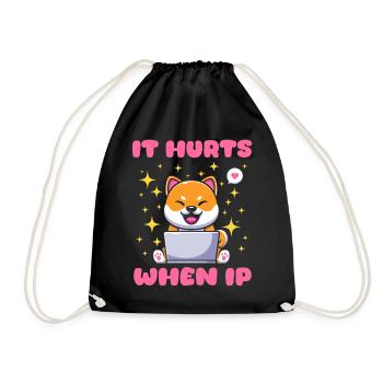 Funny saying "It Burns when I Pee"! - Drawstring Bag - black - Front
