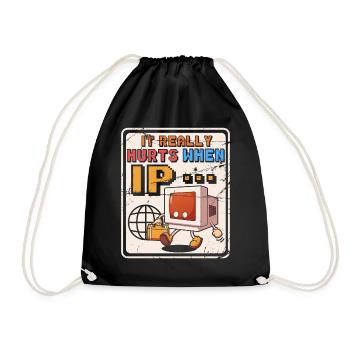 Funny saying "It Burns when I Pee"! - Drawstring Bag - black - Front