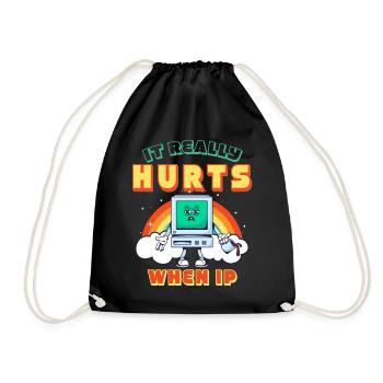 Funny saying "It Burns when I Pee"! - Drawstring Bag - black - Front