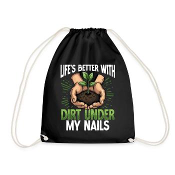 La vie est meilleure avec de la terre sous mes ongles Jardinage - Sac de sport léger - noir - Devant