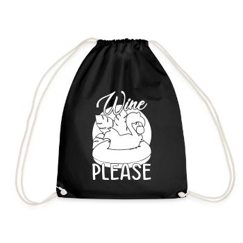 Party Flamingo Wine please Funny Flamingo - Drawstring Bag - black - Front