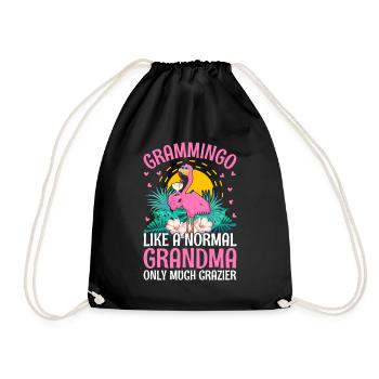 Flamingo Grandmingo Flamingo Grandma - Turnbeutel - Schwarz - Vorne