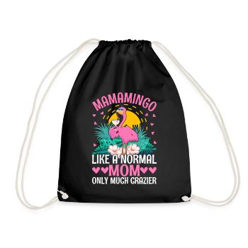 Flamingo Mama Flamingo Mom Flamingo - Turnbeutel - Schwarz - Vorne