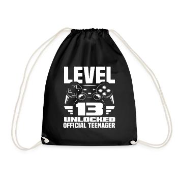 Level 13 Unlocked Official Teenager 13. - Drawstring Bag - black - Front
