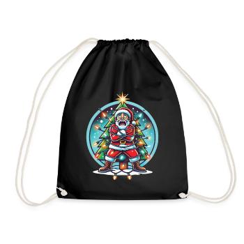 Amusement de l’électrocution de Noël avec le Père Noël - Sac de sport léger - noir - Devant