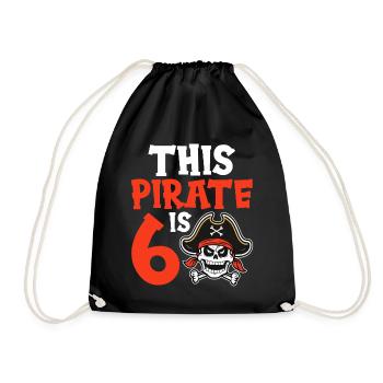 Drôle Pirate Anniversaire 6 ans Crossbone - Sac de sport léger - noir - Devant