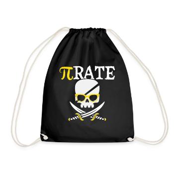 Pi Piraten Mathematik Schatzsuche Kreuzknochen Pi Mathematik - Turnbeutel - Schwarz - Vorne