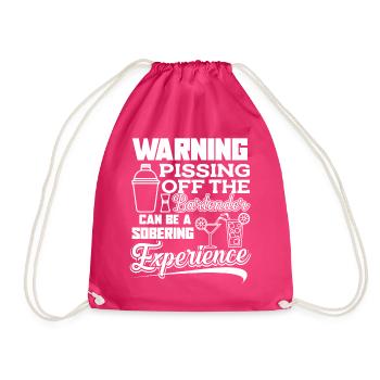 Bartender Pissing Off The Bartender - Drawstring Bag - fuchsia - Front