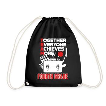 4th Grade Teacher Team 4th Grade - Drawstring Bag - black - Front
