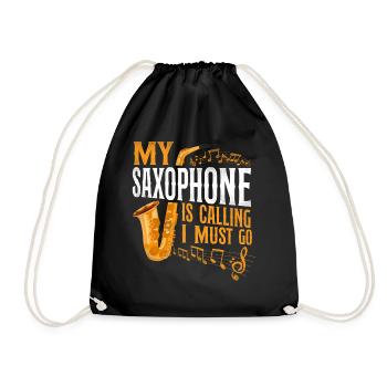 Saxophone My Saxophone Is Calling - Turnbeutel - Schwarz - Vorne