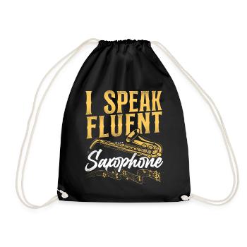 Saxophone I Speak Fluent Saxophone - Turnbeutel - Schwarz - Vorne