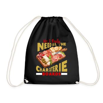 Planche de charcuterie amusante - Sac de sport léger - noir - Devant