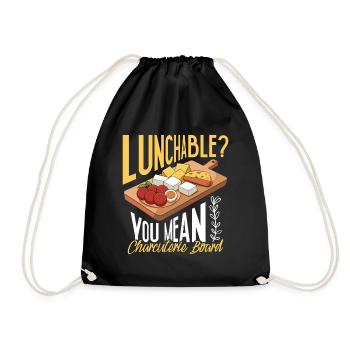 Planche de charcuterie amusante - Sac de sport léger - noir - Devant