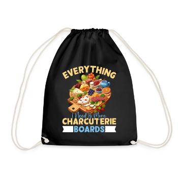 Planche de charcuterie amusante - Sac de sport léger - noir - Devant