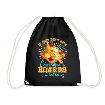 Planche de charcuterie amusante - Sac de sport léger - noir - Devant