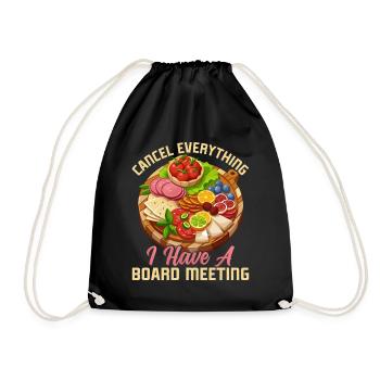 Planche de charcuterie amusante - Sac de sport léger - noir - Devant