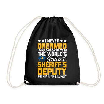 Drôle shérif adjoint Blue Line Police Law - Sac de sport léger - noir - Devant