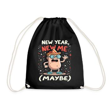 New Year New Me Maybe - Turnbeutel - Schwarz - Vorne